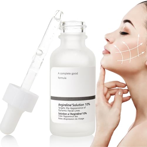 Argireline Serum With Hyaluronic Acid For Fine Lines, Anti Aging Argireline Solution 10 Percent For Dark Spot, 30 ML Anti Wrinkles Multi Peptide Serum For Face, Eye, Neck.