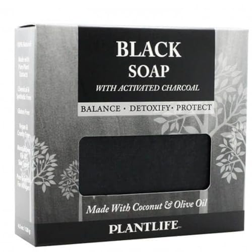 Plantlife Black Bar Soap - Moisturizing and Soothing Soap for Your Skin - Hand Crafted Using Plant-Based Ingredients - Made in California 4.5oz Bar