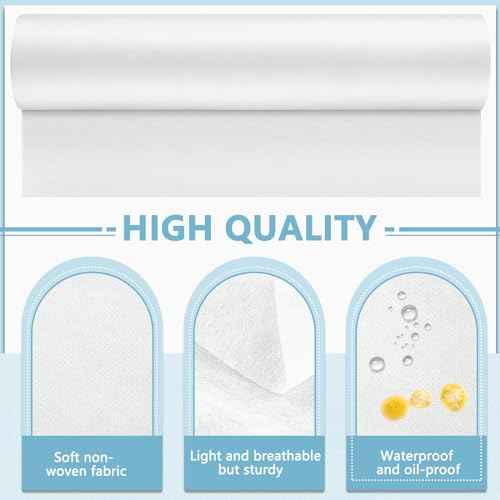 Tudomro 6 Rolls Disposable Non Woven Bed Sheets 24 x 71 Inch Massage Table Paper Covers Non Woven Fabric Massage Sheets Waterproof Spa Breathable Bed Cover for Beauty Salon (White)