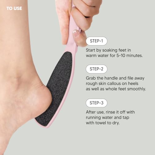 F3 Systems Wide Emery Foot File - Double-Sided Callus Remover (Pink)