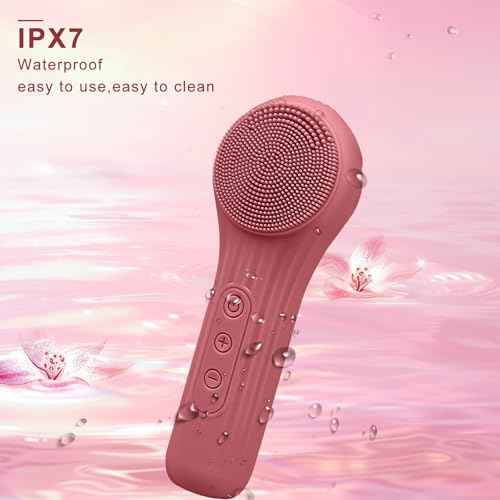 Silicone Face Scrubber Exfoliator, Silicone Face Wash Brush for Men & Women, Ipx7 Waterproof Rechargeable Facial Cleaner for Deep Cleansing, Exfoliating, Massage Face Scrubber