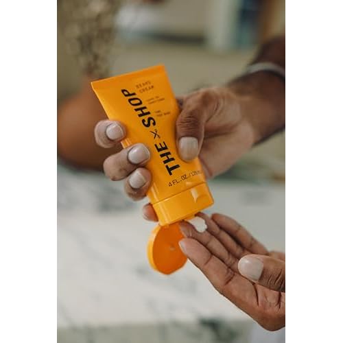 The Shop by LeBron James Men's Conditioning Beard Cream, Leave-In Moisturizer with Avocado Oil & Shea Butter, Softens, Hydrates & Tames Facial Hair, Lightweight & Non-Greasy, Eucalyptus Scent, 4 Fl Oz