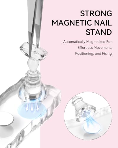Makartt Press On Nail Stand Set - 10 Magnetic Holders & 2 Bases