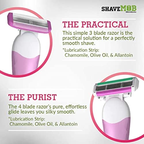 ShaveMOB 6-Blade Women's Razor Kit (Flex Head Handle + 24 Refills) - The Perfectionist Shaving Kit