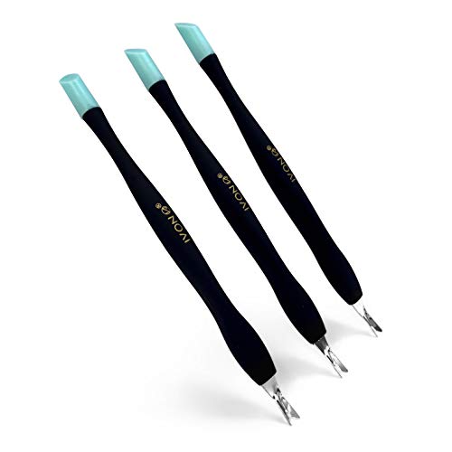 Black IVON 3 Pack Cuticle Trimmer Pusher Remover Gentle Nail Care Tools