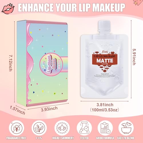 Jcoos Lip Gloss Base 2PCS (200ml) - DIY Lip Gloss Making Kit