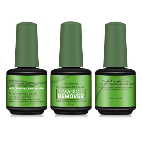 Magic Gel Nail Polish Remover 3-Pack (15ml) - Fast Burst Soak Off No Foil
