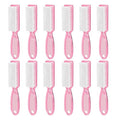 12 Pcs Pink Handle Nail Cleaning Brushes for Manicure & Pedicure