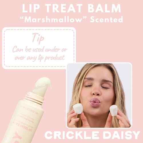 Lip Treat Balm - Hydrating & Nourishing Lip Balm with Avocado, Olive, and Coconut Oils - Smooth, Softening Lip Moisturizer & Protection for Very Dry Lips - Marshmallow Scented, 0.7oz