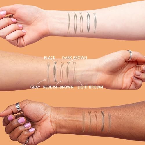 Eyebrow Pencils for Women - Eyebrow Gel with Microblading 4-Fork-Tip, Lift & Snatch Eyebrow Pen, Eyebrow Marker Long-Lasting Waterproof & Smudge-Proof Natural Hair Like Brows (Dark Gray)