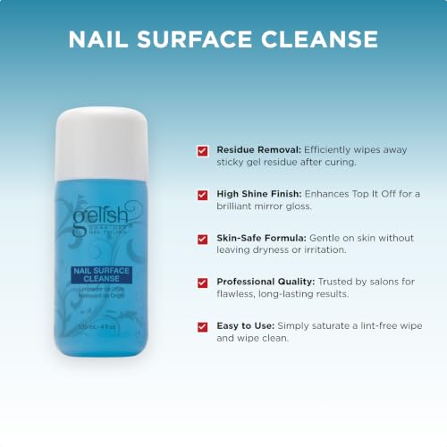 Gelish Nail Surface Cleanse Gel Polish Cleanser - Removes Tacky Residue, 4 oz
