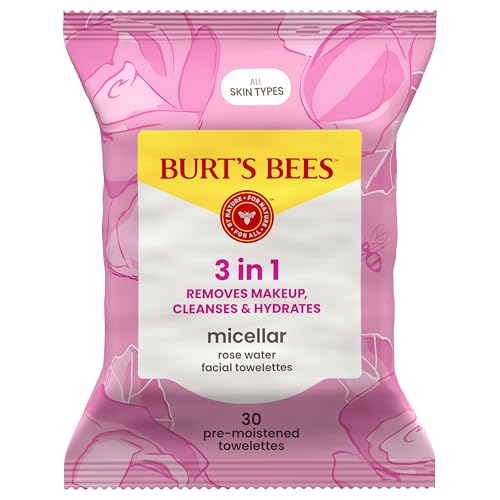 Burt's Bees Micellar Rose Water Facial Wipes - Makeup Remover Cloths