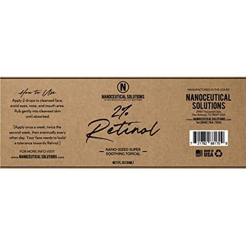 NANO RETINOL 2% collagen-boosting, wrinkle-reducing, potent hydrating serum, penetrates deep into skin leaving youthful looking complexion, Cruelty-free, Paraben-free, Dye-free, Vegan-friendly. 30ml.