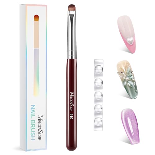 MelodySusie Size 10 French Manicure Brush with Holder - Nail Art Tool