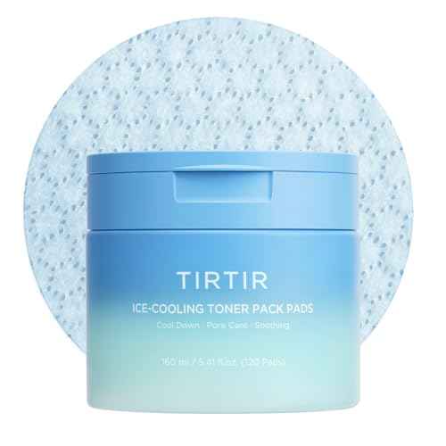 TIRTIR Ice-Cooling Icing Toner Pads | -3.76¡ÆC Instant Cool Down for Pore Reducing and Hydrating Korean Skincare (120 Units)