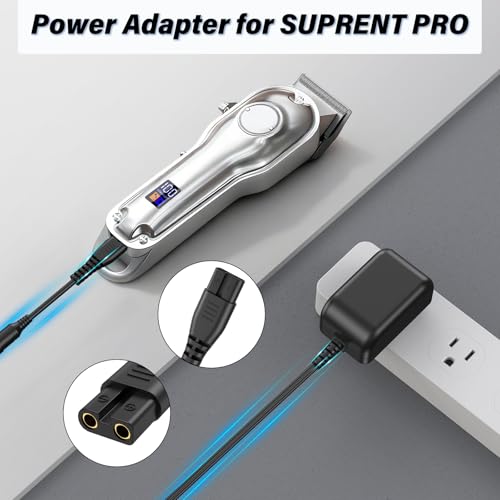 5V Hair Clipper Charger Replacement Compatible with SUPRENT Pro Clipper, Power Cord AC Adapter Fit for SUPRENT PRO Hair Clippers Professional Trimmer Charging Plug Cable DC5V 5VDC