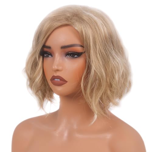 R REEWES FASHION HAIR Short Blonde Wavy Wig Model W5872L#15BH613 – Shoulder Length, Highlighted