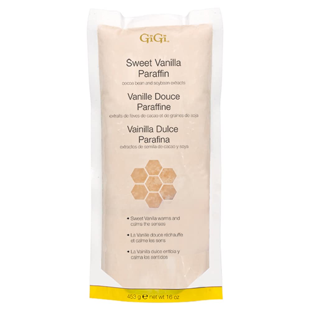 GiGi Sweet Vanilla Paraffin Wax | Paraffin Bath Wax With Spa Quality Finish | with Cocoa Bean and Soybean Extracts | 16 Oz.