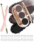 Waterproof Eyebrow Powder Kit with Brush, Razor & 10 Stencils