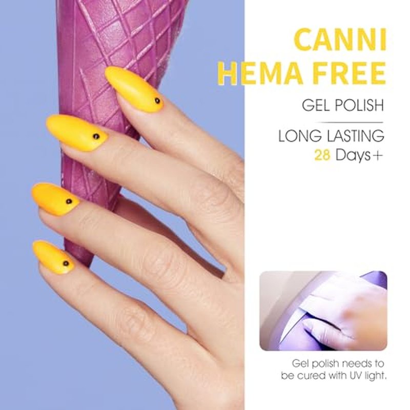CANNI 6Pc Gel Nail Polish Set - Yellow Orange Fall Colors, HEMA-Free