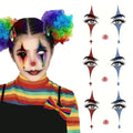Halloween Face Tattoo Stickers - Clown Makeup, 15 Sheets