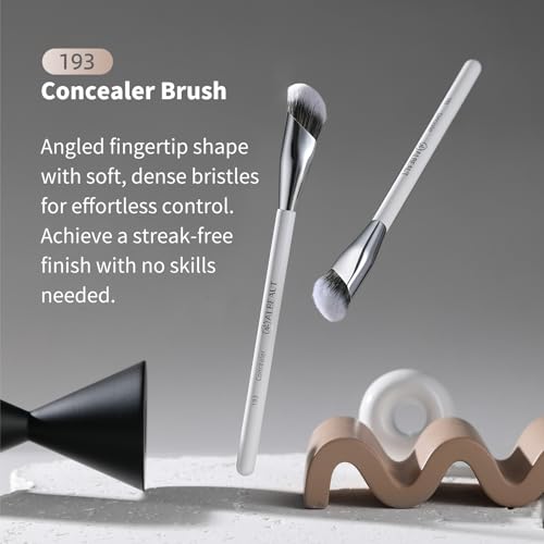 Concealer Makeup Brushes 2-Pack Angled for Liquid & Cream