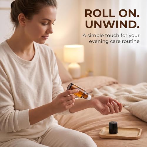 Junfamilee Brown 50ml Refillable Glass Essential Oil Roll-on Bottles - Pack of 2