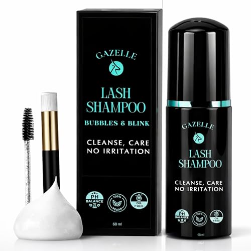 Gazelle Eyelash Shampoo with Brush – 60ml Lash Cleanser