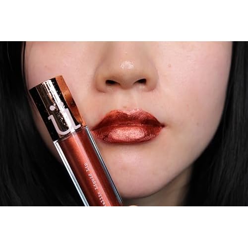 M2U NYC Copper Metallic Liquid Lipstick (0.21 oz.) - Long Lasting Frosted Lipstick with High Impact Color for Smudge Proof Shimmery Finish - No Transfer Glam Glitter Lip Gloss
