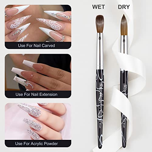 100% Pure Kolinsky Acrylic Nail Art Brush Size 10 - Oval Manicure Tool