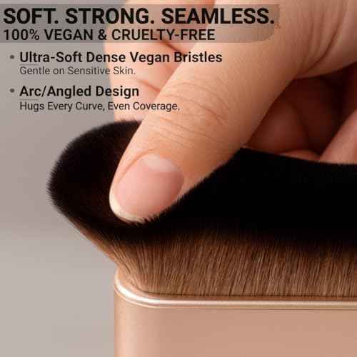 Bronze Tan Tanning Body Makeup Brush - Kabuki Brush for Self Tanner, Leg Makeup, Self Tanning Applicator for Face, Blend & Blur Body Brush Applicator for Hands, Arms, Feet, Chest/Neck