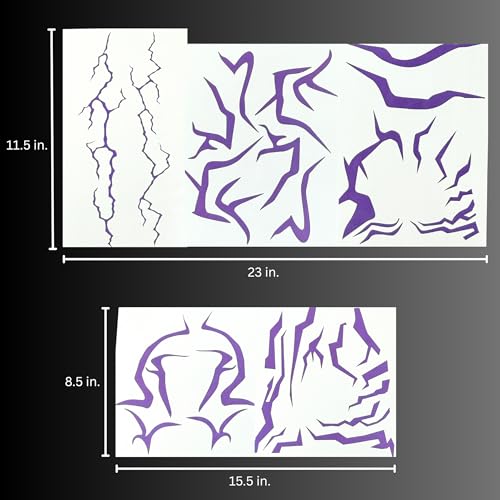UV Blacklight Activated Purple Ombre Temporary Tattoos