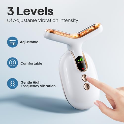 Red Light Therapy for Face, 3 Mode Face Massager Tool with Heating Vibration for Skin Care, Wrinkle Reducer Facial Massager to Soothe and Relax Skin, Micro-Current Face Beauty Device (AM-810B)