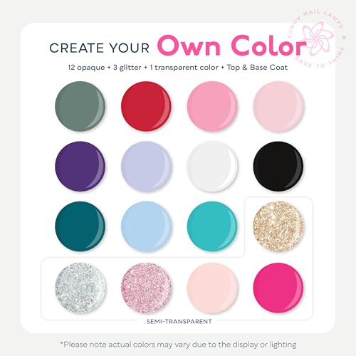 SUNUV Gel Nail Polish Kit with SUN2C UV LED Lamp & 16 Colors - 27 Pcs