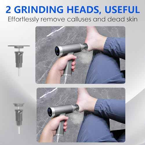 Upgraded Electric Callus Remover for Feet 4500rpm, Professional Electric Foot Callus Remover Foot Sander Pedicure File with 2 Interchangeable Heads and Replaceable Sandpaper Discs