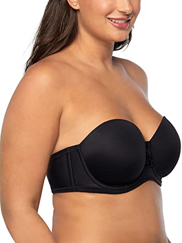 Vanity Fair Women's Beauty Back Smoothing Strapless Bra, 4-Way Stretch Fabric, Lightly Lined Cups up to H, 2 Pack-Black/White, 34G