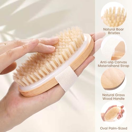 2 Pack Dry Brushing Body Brush with Natural Bristles