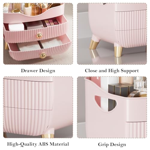 Makeup Organizer Countertop with Drawers, Large Capacity Cosmetics Storage Box