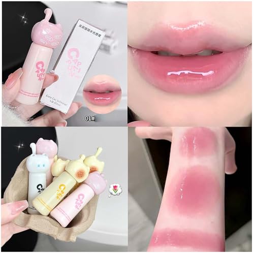 Hydrating Lip Gloss with Cute Cat Design - 4 Colors