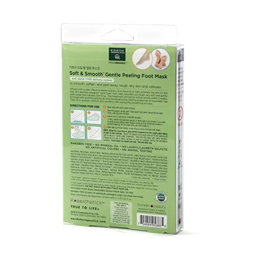 Earth Therapeutics Gentle Peeling Foot Mask - Soft & Smooth (2 Pairs)