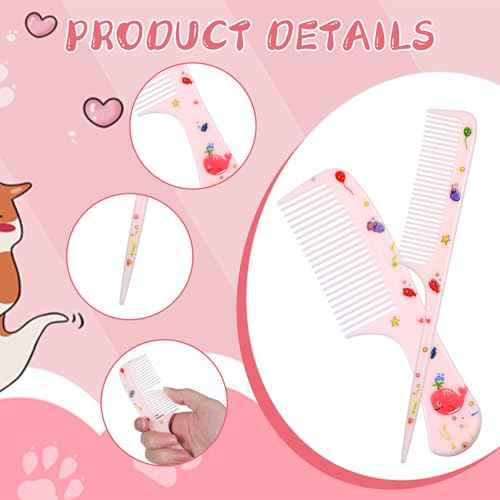 Giantree 4Pcs Baby Hair Comb, Kids Hair Brush Set for Girls Boys, Cute Hairs Comb Set Toddler Hairs Comb, Mini Comb Rat Tail Hairs Styling for Toddler Child's Hair Travel Style A)