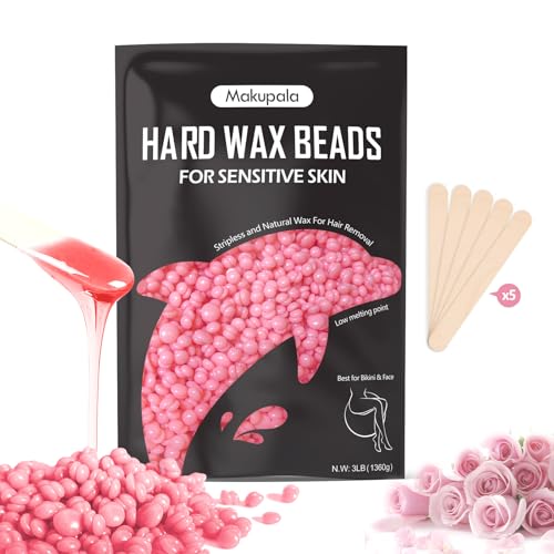 3lb Hard Wax Beads for Hair Removal, Pink Grande Bulk Waxing Beads for Coarse & Fine Hair, Face Bikini Body Brazilian Sensitive Skin, Stripless Wax Bean, Big bag for Professional Salon & Home Refill