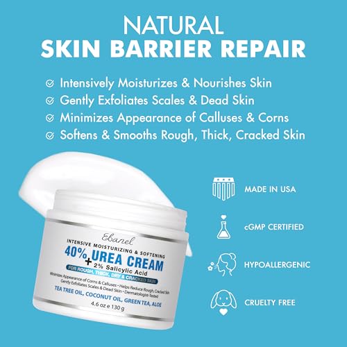 Ebanel Urea Cream 40% with Salicylic Acid - 2PK for Dry Cracked Skin
