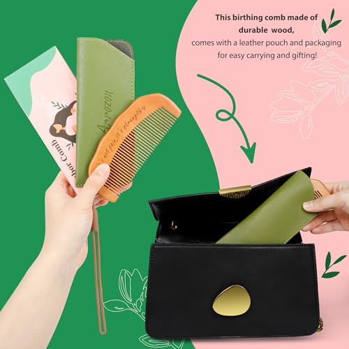 Natural Wooden Labor Comb for Pain Relief During Childbirth