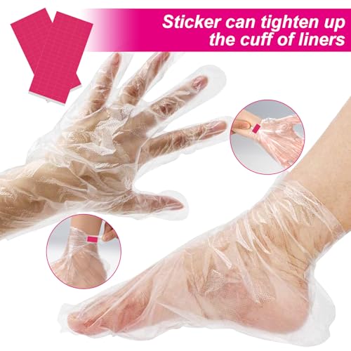 Disposable Paraffin Wax Liners for Hands & Feet - 200 Pack Spa Gloves & Booties