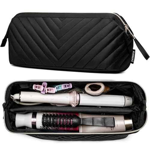 Hair Tools Travel Bag for Shark Flexstyle Dyson, Quilted Case Organizer Bag, Gift for Women Hair Accessories Storage Bag, Travel Hairdryer Portable Bag for Women, Black