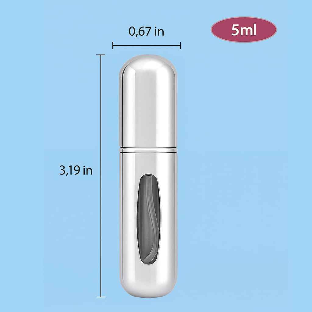 Practix Mini Refillable Perfume Atomizer – Travel-Size Spray Bottle for Fragrance, Easy Refill, Leak-Proof Design, Compact Scent Dispenser for Purse or Pocket - Variety Pack of 4