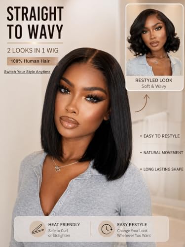 UNICE 10-Inch Yaki Straight Bob Wig – Glueless Lace Front, Pre-Plucked