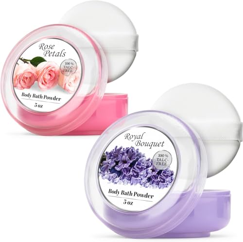 R-NEU Talc-Free Body Powder for Women, 2 Pack (5 Oz Each)