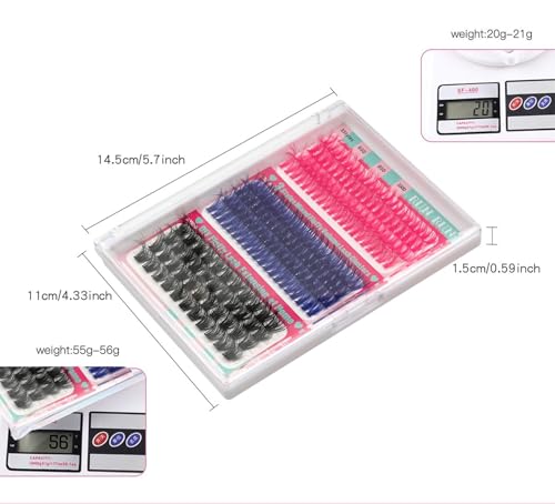 3-Color D-Curl Cluster Lashes 60D/80D/100D Kit with Curler